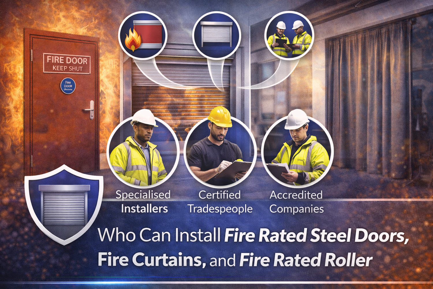 Fire rated steel doors, curtains & roller shutters installation by certified tradespeople and accredited companies