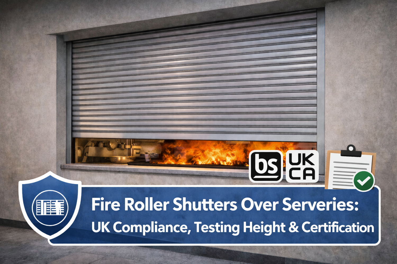 Fire Roller Shutters Over Serveries: UK Compliance, Testing Height & Certification Scope - My Store