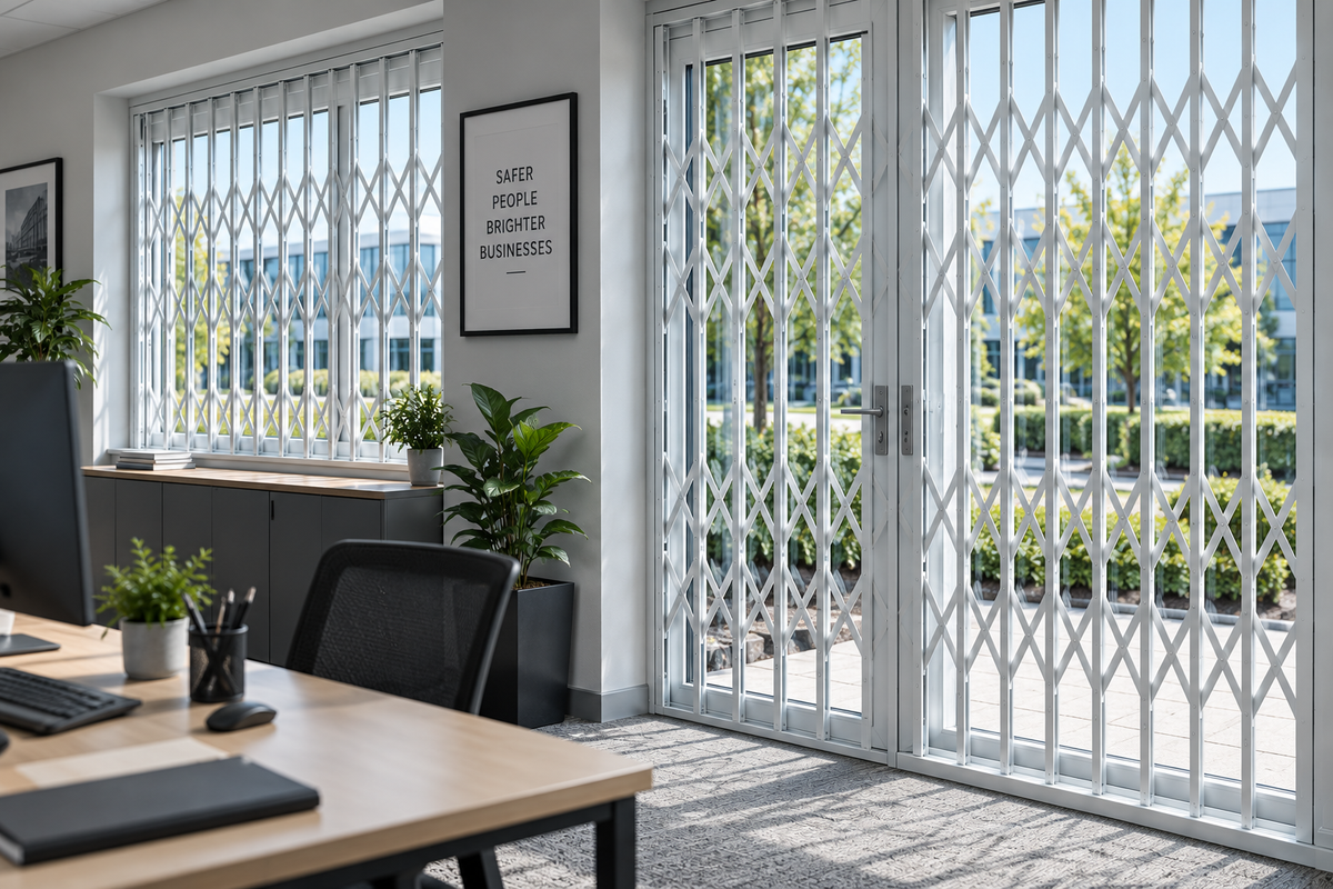 Retractable Security Grilles for an Office Environment