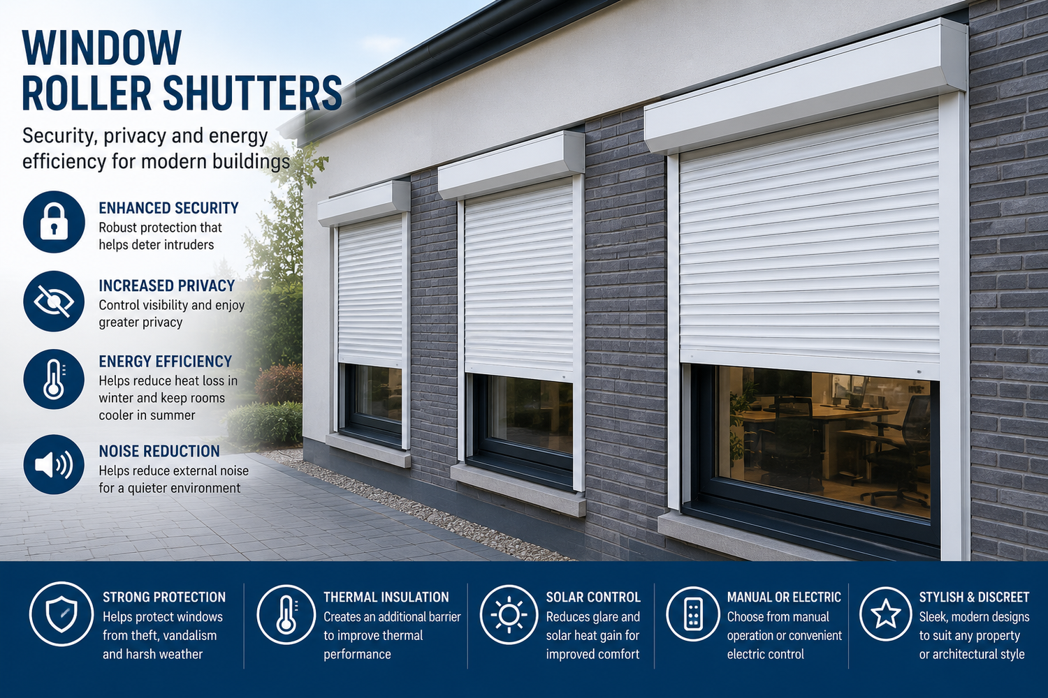 Window Roller Shutters: Security, Privacy and Energy Savings for Modern Buildings - My Store