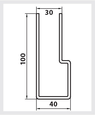 100mm Galvanised Steel Roller Shutter Guide Rail - Wind Guide