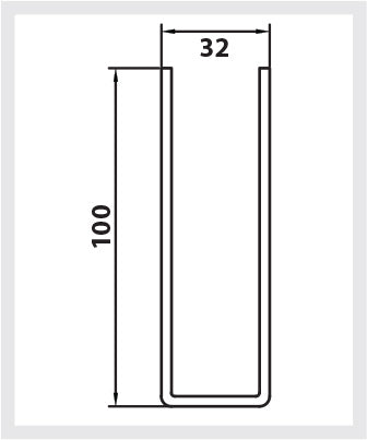 100mm Galvanised Steel Roller Shutter Guide Rail - Standard