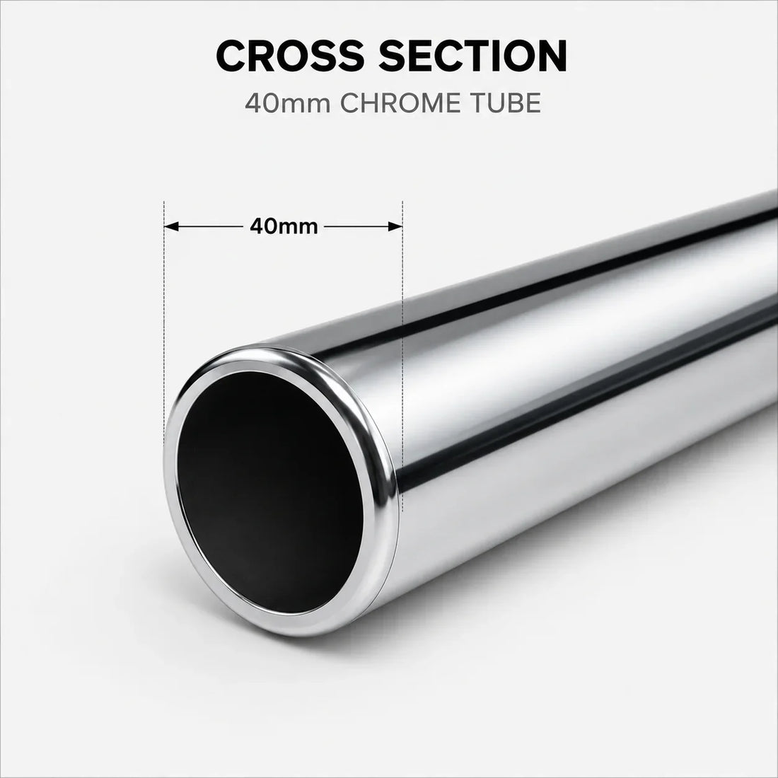 40mm chrome security tube cross section for roller shutters or grilles