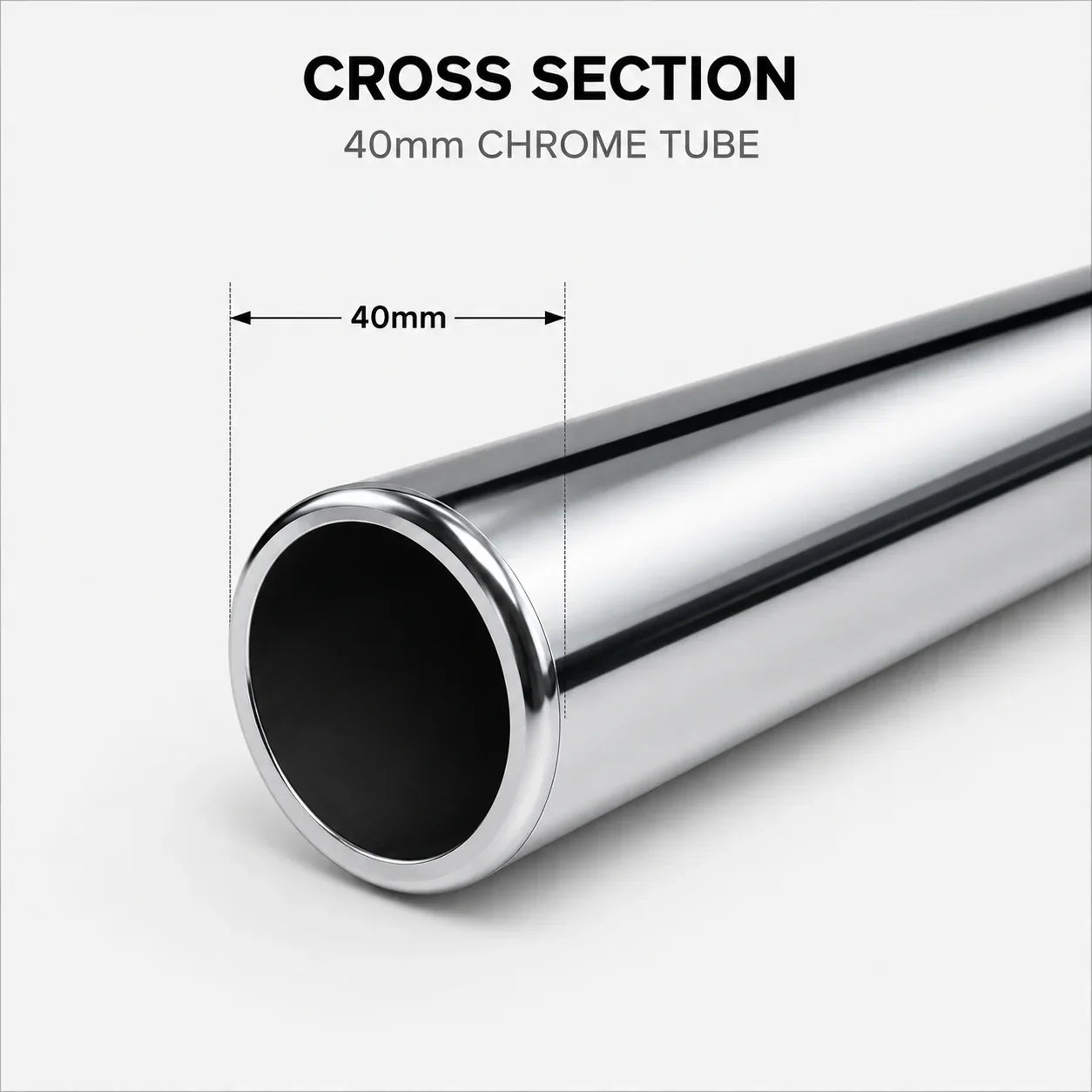 40mm chrome security tube cross section for roller shutters or grilles