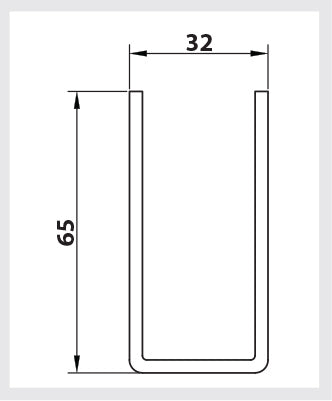 65mm Galvanised Steel Roller Shutter Guide Rail - Standard
