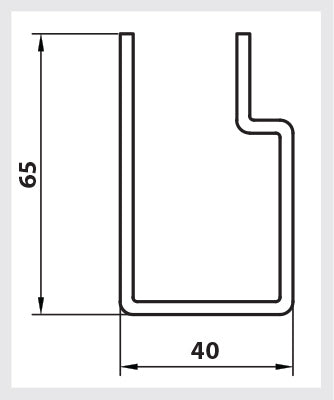 65mm Galvanised Steel Roller Shutter Guide Rail  - Wind Guide