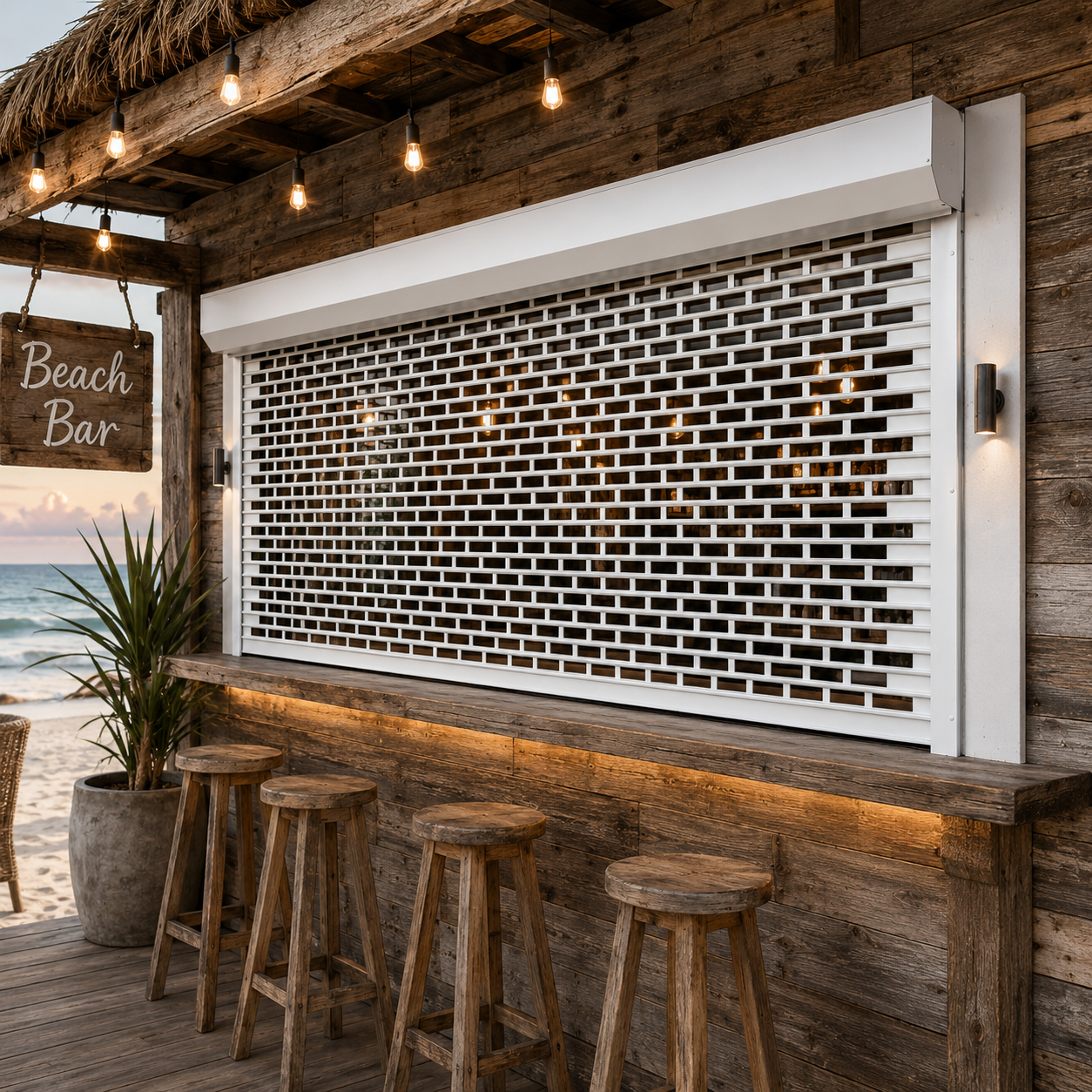 Punched Aluminium Roller Shutter - 58% Vision