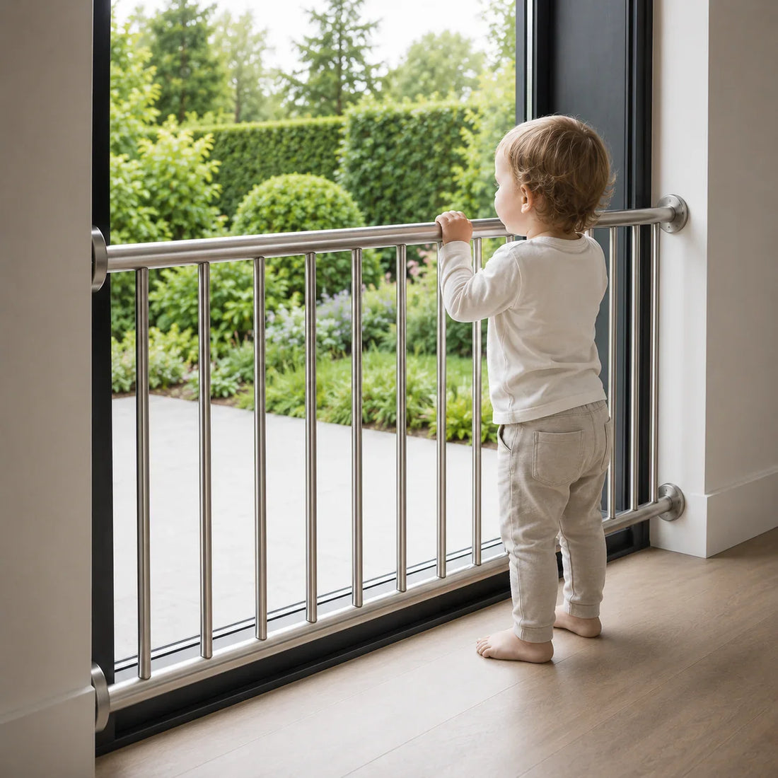 Child-safe stainless steel balcony railing for home security and child protection