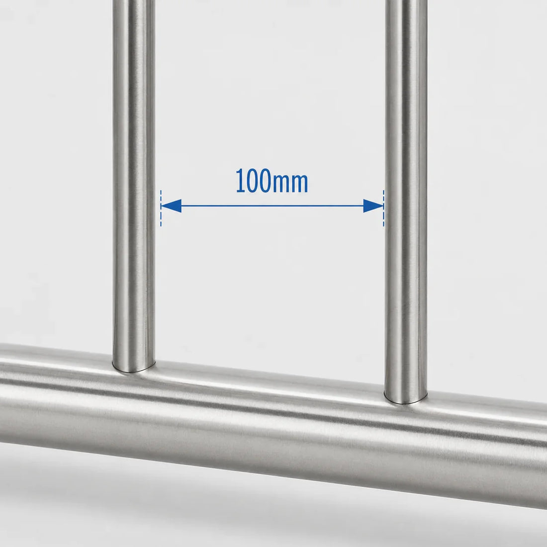 Stainless steel security grille bars with 100mm spacing for commercial door protection