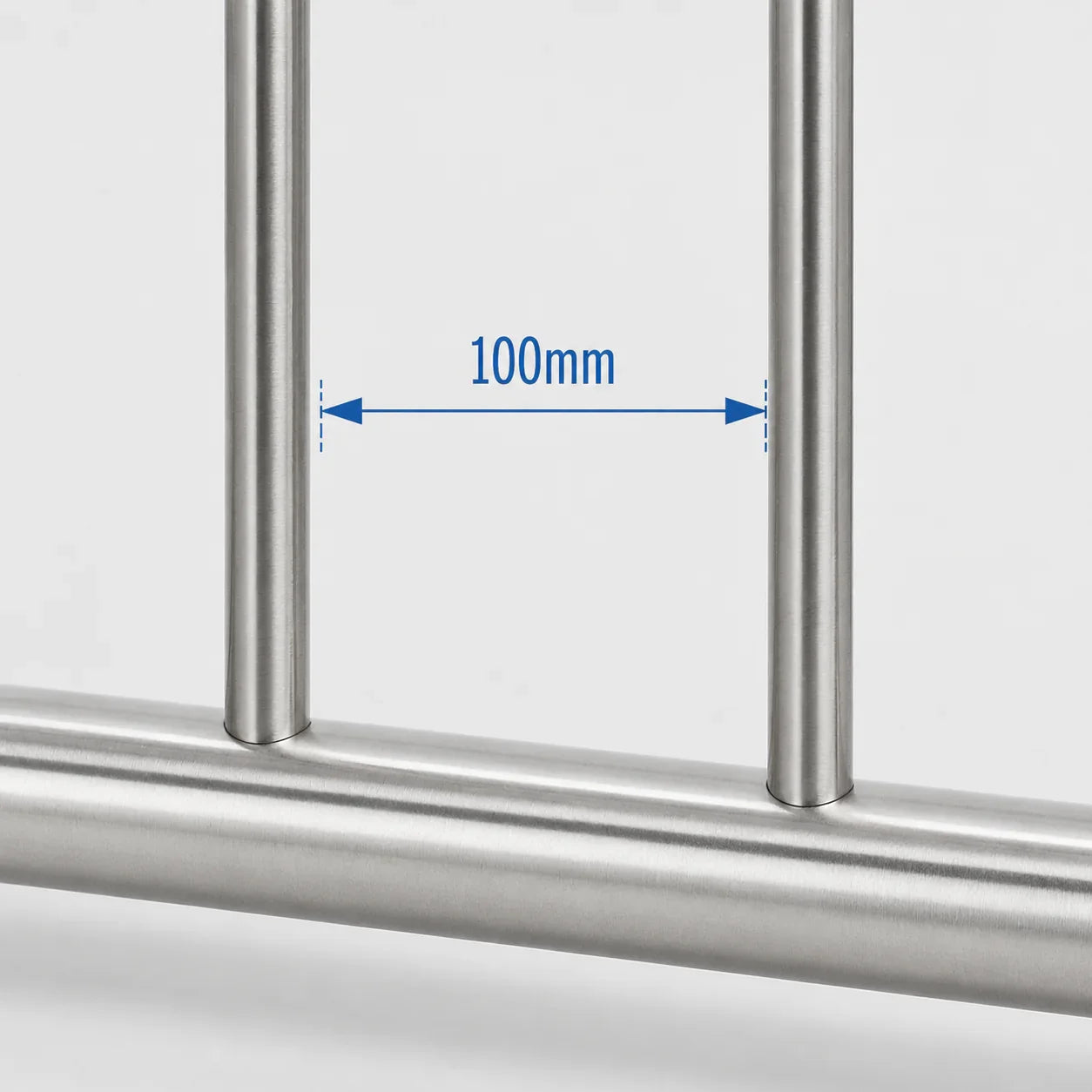 Stainless steel security grille bars with 100mm spacing for commercial door protection