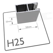 H25 - 53mm Aluminium Guide Rail - My Store