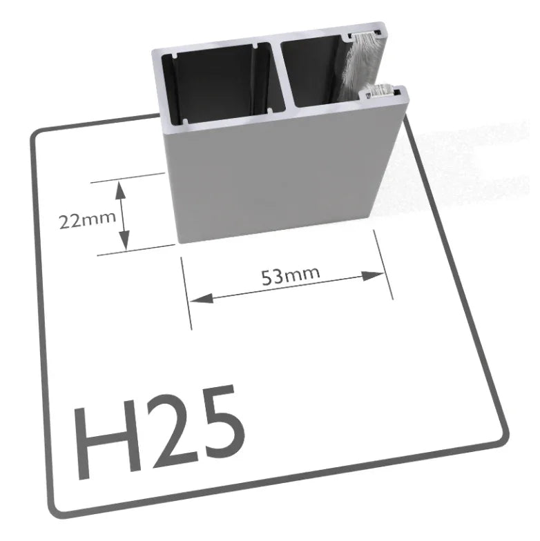 H25 - 53mm Aluminium Guide Rail - My Store