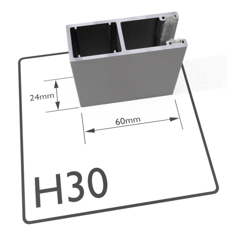 H30 - 60mm Aluminium Guide Rail - My Store