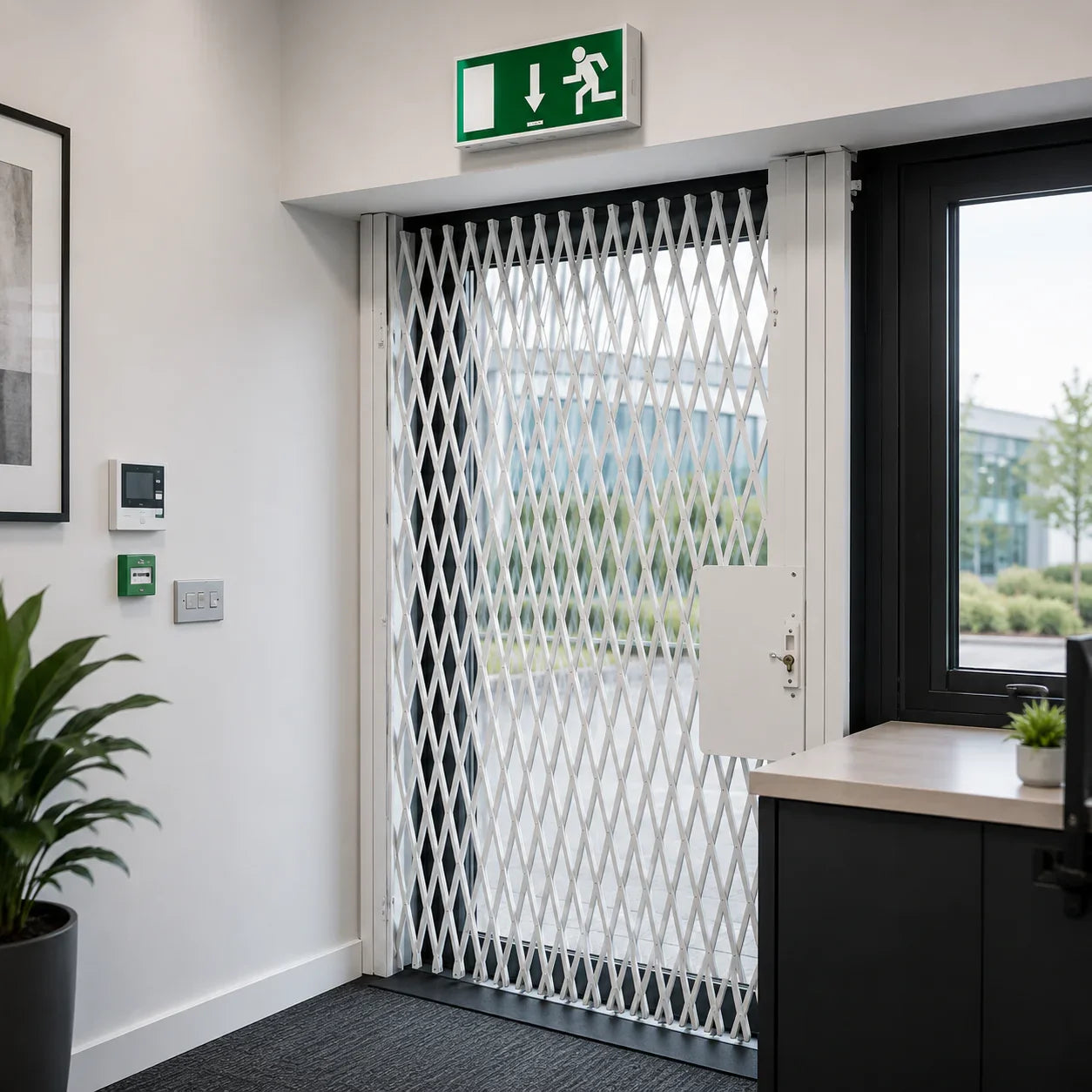 Fire Exit Folding Grille - My Store