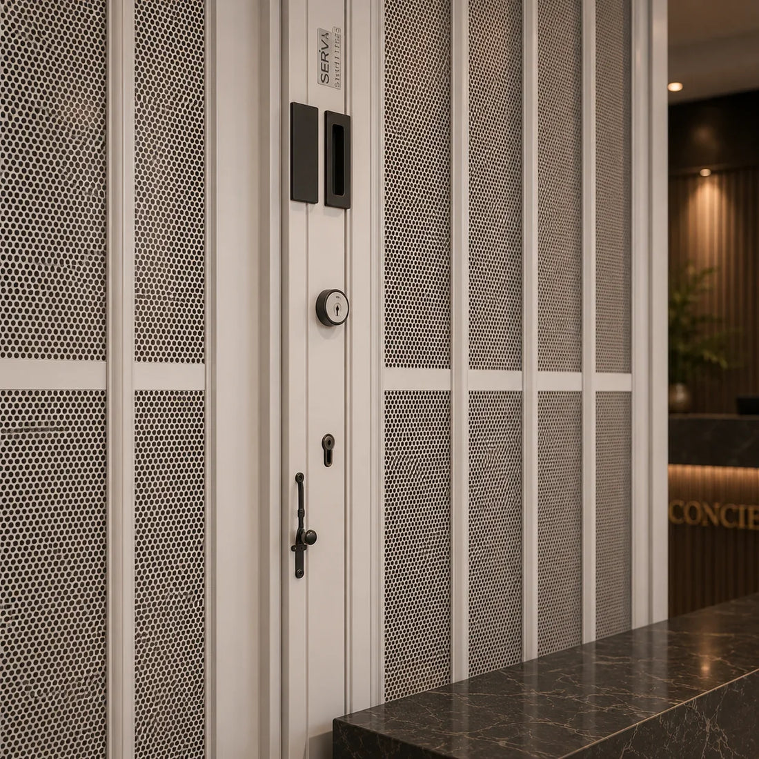 Perforated Internal Sliding Security Shutters - 30% Vision - My Store