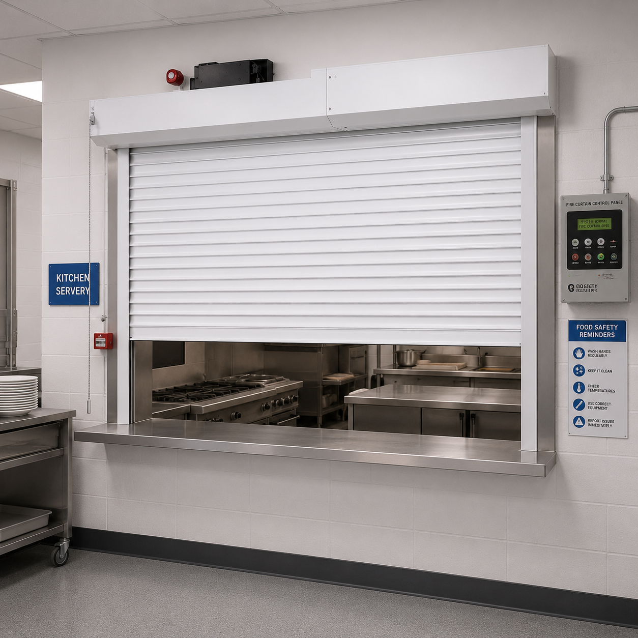 Servery Fire Shutter - Rigid Structure