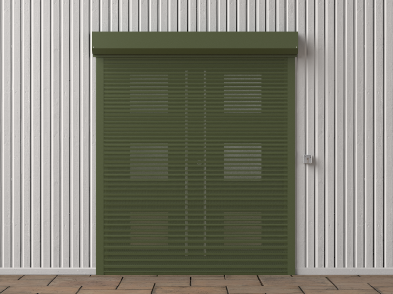 00001 Vortex Roller Shutter FRONT PERFORTED CLOSED