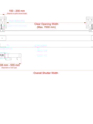 Industrial Motor Fire Shutter - Stud Wall